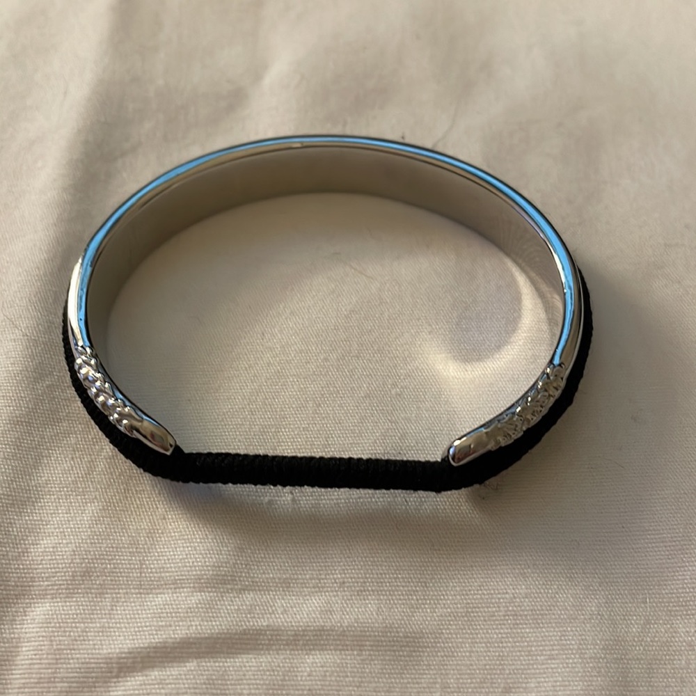 Silver Cuff Hair Elastic Holder Bracelet